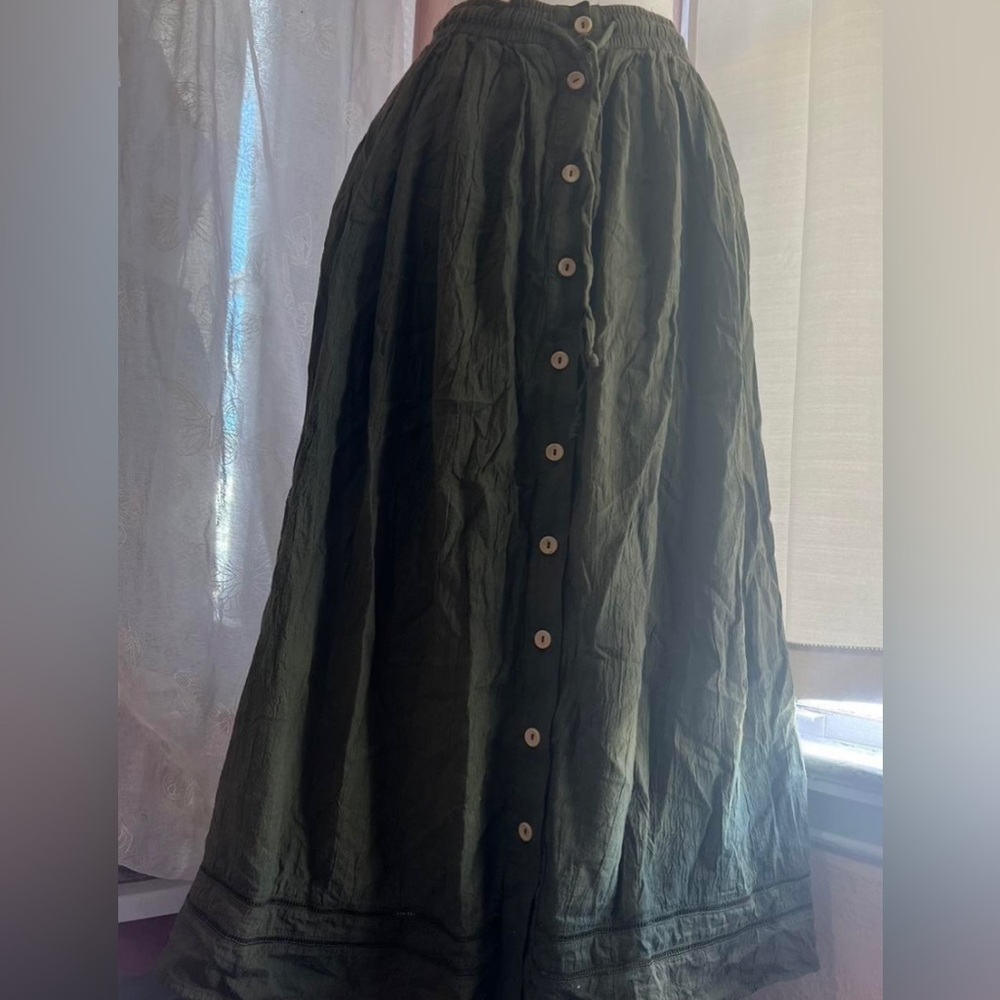 Vintage Olive Green Cottage Core Skirt